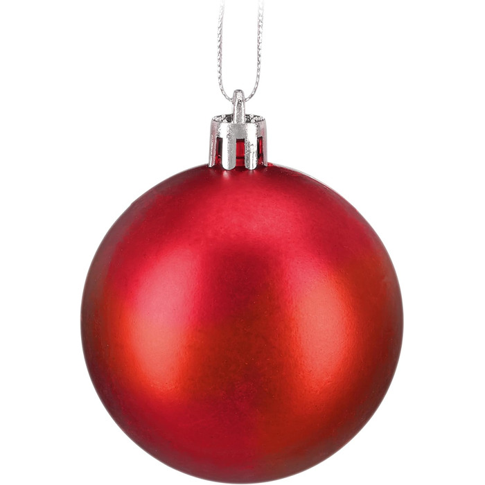 Relaxdays 150er Set Weihnachtskugeln, glitzernd, matt & glänzend, Kunststoff, ∅ 3, 4 & 6 cm, Rot