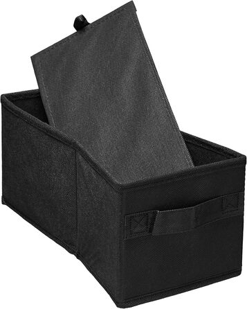 Relaxdays Hängeregal Stoff, 6 Fächer, 2 Schübe, für Kleiderschrank, HBT: ca. 82x14,5x30 cm, schwarz