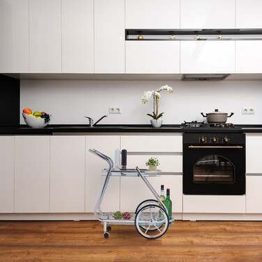 Relaxdays Servierwagen aus Chrom & Glas