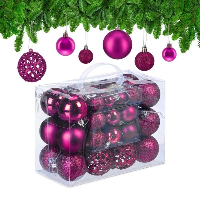 Relaxdays Weihnachtskugeln im 50er Set