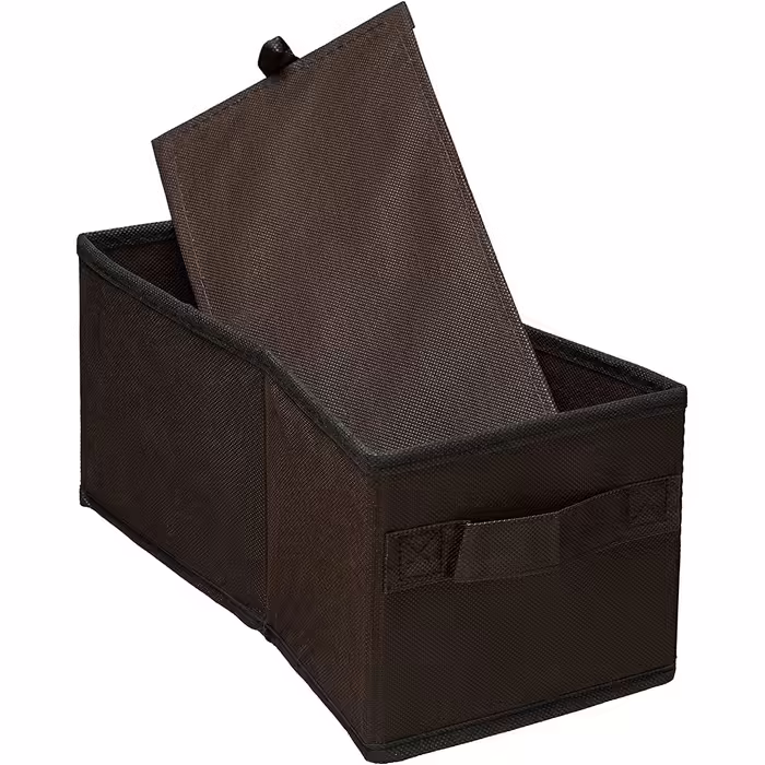 Relaxdays Hängeregal Stoff, 6 Fächer, 2 Schübe, für Kleiderschrank, HBT: ca. 82x14,5x30 cm, Dunkelbraun