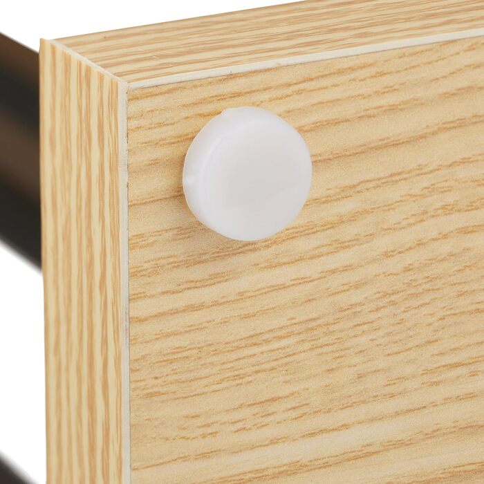 Relaxdays Pflanzenregal, Blumentreppe 5 Ablagen, 117x43x22 cm, Stahl/MDF, innen, Hellbraun