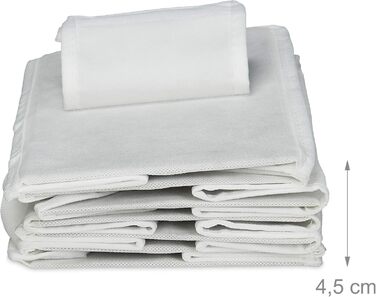 Relaxdays Hängeregal Stoff, 6 Fächer, 2 Schübe, für Kleiderschrank, HBT: ca. 82x14,5x30 cm, Weiß