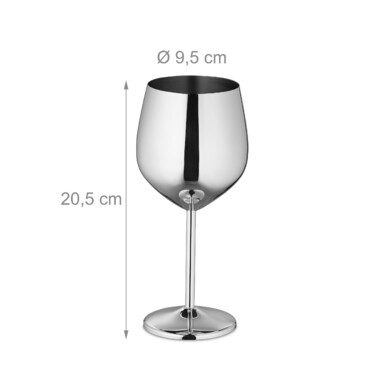 Relaxdays Weingläser Edelstahl 4er Set