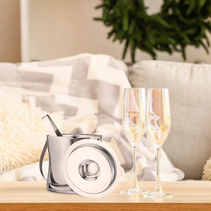 Relaxdays Eiswürfelbehälter mit Deckel und Zange