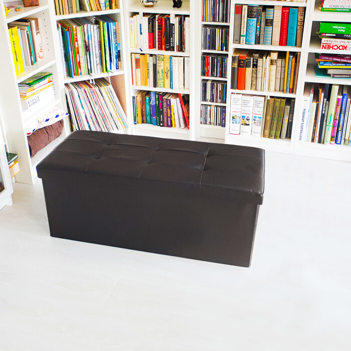 Relaxdays Sitzbank mit Stauraum Kunstleder