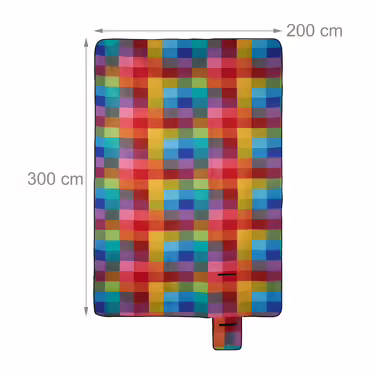 Relaxdays XXL Picknickdecke 200x300 cm kariert
