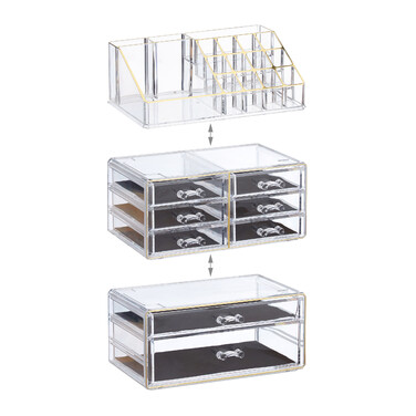 Relaxdays Make Up Organizer mit 8 Schubladen