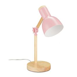 Relaxdays Schreibtischlampe Holz verstellbar