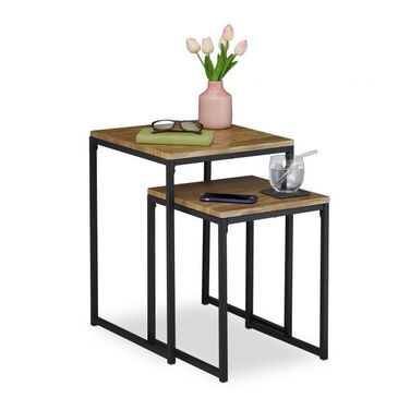 Relaxdays Beistelltisch 2er Set Holzoptik