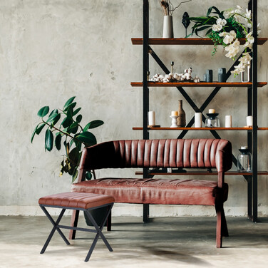 Relaxdays Sitzhocker mit Kunstlederbezug