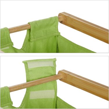 Relaxdays Bambus Wäschekorb, 2 Fächer, ausziehbar, 60L, Natur
