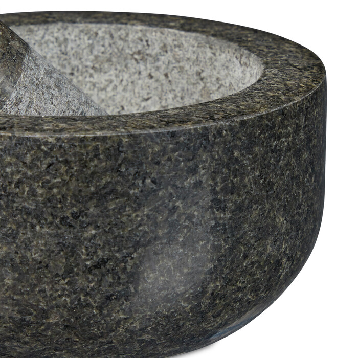 Relaxdays Granit Mörser mit Stößel 16 cm