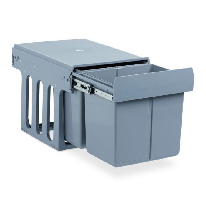 Relaxdays Einbaumülleimer Küche 2x 15 Liter