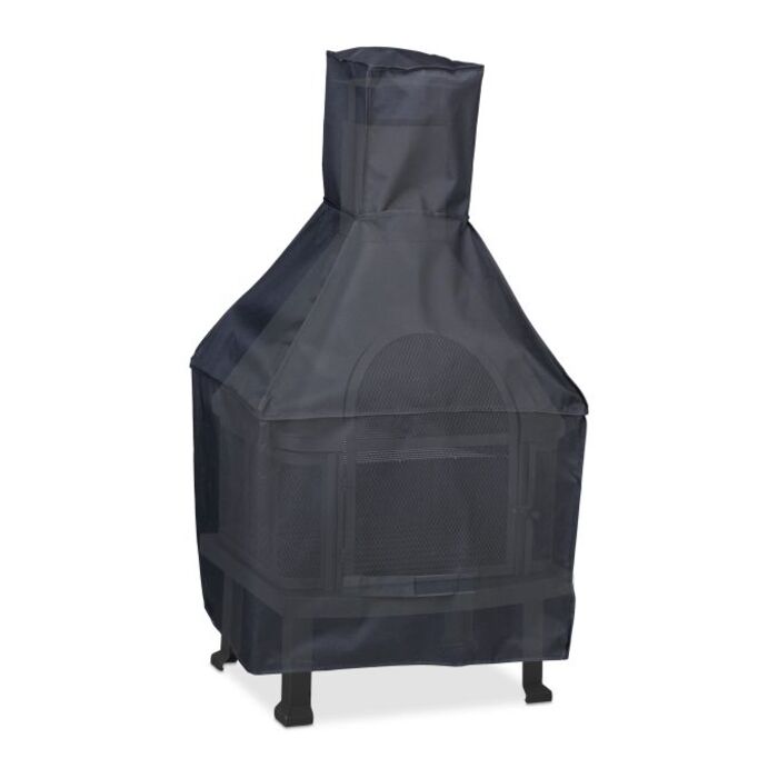 Relaxdays Schwarze Terrassenofen Abdeckung 110 cm
