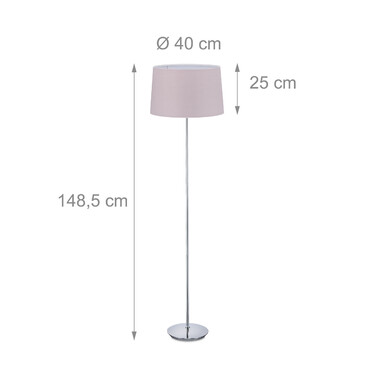 Relaxdays Stehlampe mit Stoffschirm