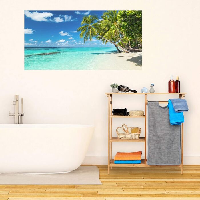 Relaxdays Badregal mit Wäschekorb, Bambus, 4 Ablagen, entnehmbarer Wäschesammler, 80,5x80x33,5 cm, natur/grau