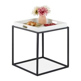 Relaxdays Beistelltisch mit Tablett