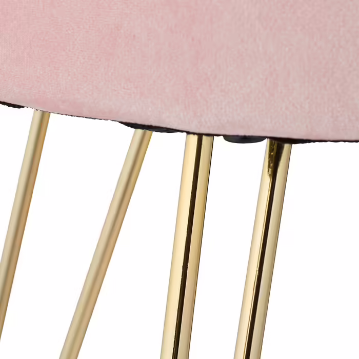 Relaxdays Samthocker mit Metallbeinen rosa