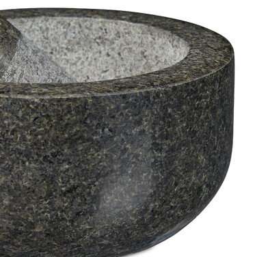 Relaxdays Granit Mörser mit Stößel 16 cm