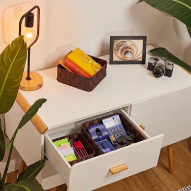 Relaxdays Brauner Aufbewahrungskorb 3er Set