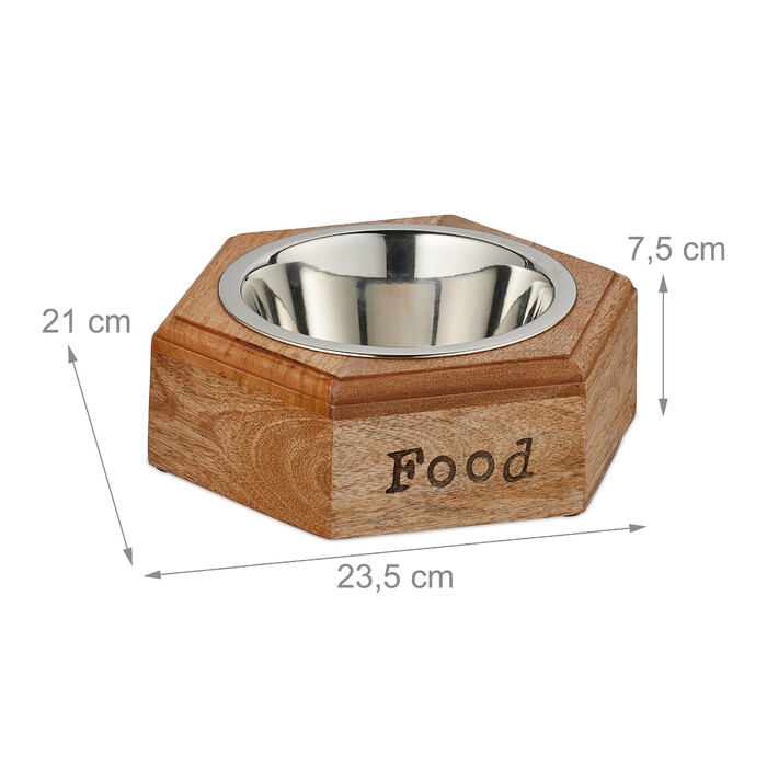 Relaxdays Hunde Napfset mit Holzhalterung