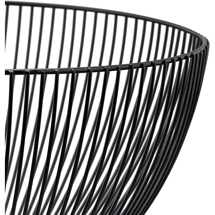 Relaxdays Obstkorb, Metall, rund, 14x25cm, moderner Drahtkorb, schwarz