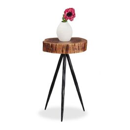 Relaxdays Design Beistelltisch Holzscheibe