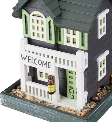 Relaxdays Vogelfutterhaus, Holz, HBT 23,5x18x18 cm