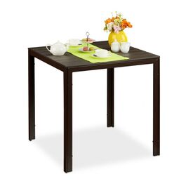 Relaxdays Quadratischer Gartentisch Holzoptik