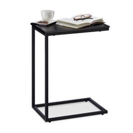 Relaxdays Beistelltisch schwarz mit Metallgestell