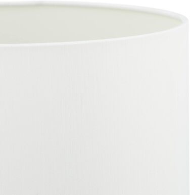 Relaxdays Tischlampe modern, elegantes Design, Tischleuchte Stoffschirm, E27, Designerlampe HxD: 50x25 cm, silber/weiß