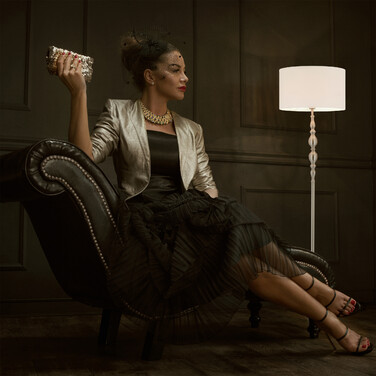 Relaxdays Stehlampe Wohnzimmer beige