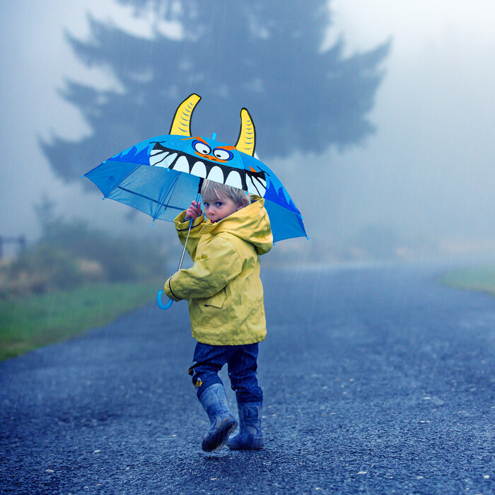 Relaxdays Kinder Regenschirm 'Monster'