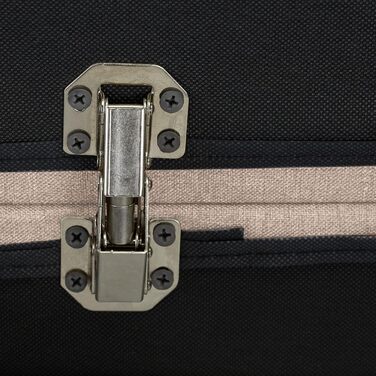 Relaxdays Sitzbank mit Stauraum, gepolstert, Holzbeine, Stoffbezug, 39,5x79,5x39,5 cm, Polyester, Beige