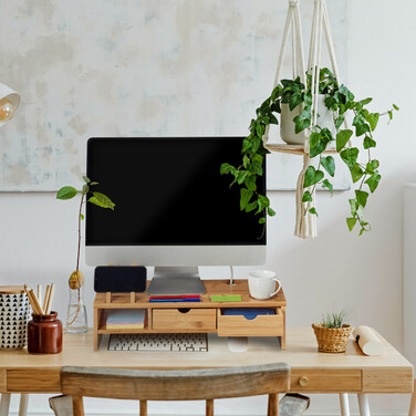Relaxdays Monitorständer aus Bambus