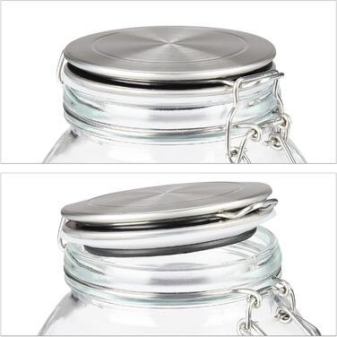 Relaxdays Einmachglas 3er Set, Bügelverschluss, 500-3000 ml, transparent