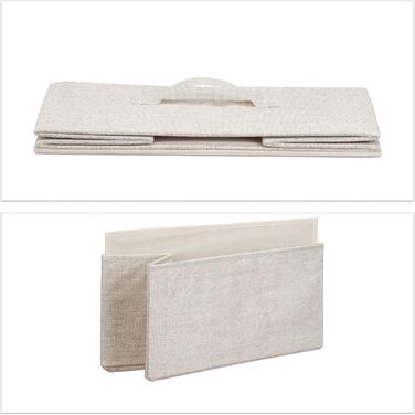 Relaxdays Regalsystem, 5 Stoff-Schubladen, Metall & Holz, 77,5x83x29 cm, beige, Design E