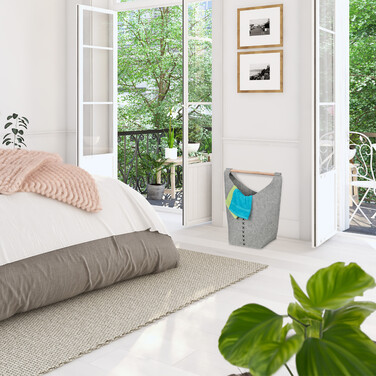 Relaxdays Tragbarer Wäschesammler aus Filz