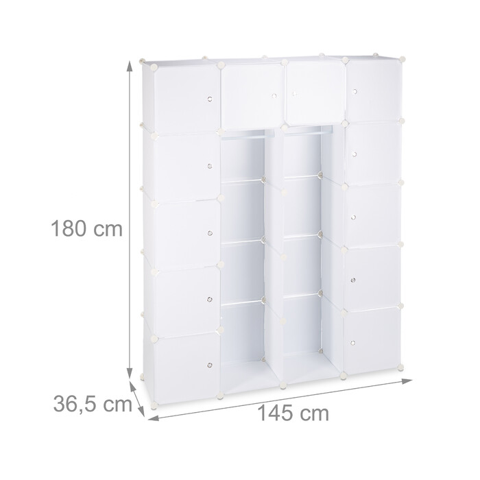 Relaxdays Kleiderschrank Stecksystem 14 Fächer
