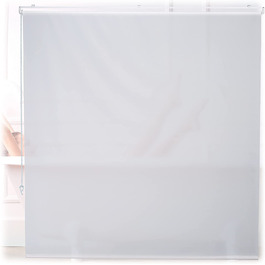 Relaxdays Duschrollo,  Seilzugrollo für Dusche & Badewanne, Decke & Fenster, Badrollo wasserabweisend, weiß, PVC, Aluminium, Kunststoff (160x240 cm)