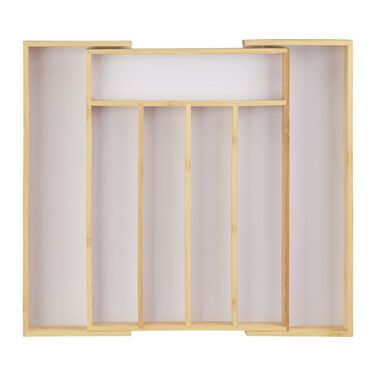 Relaxdays Besteckkasten Bambus 40cm ausziehbar