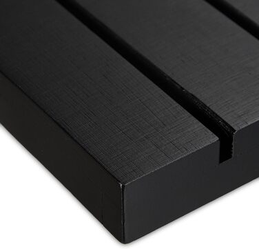 Relaxdays Bambus Badematte, 61x40 cm, rutschfest, für Bad, Dusche, Sauna, Indoor & Outdoor, schwarz
