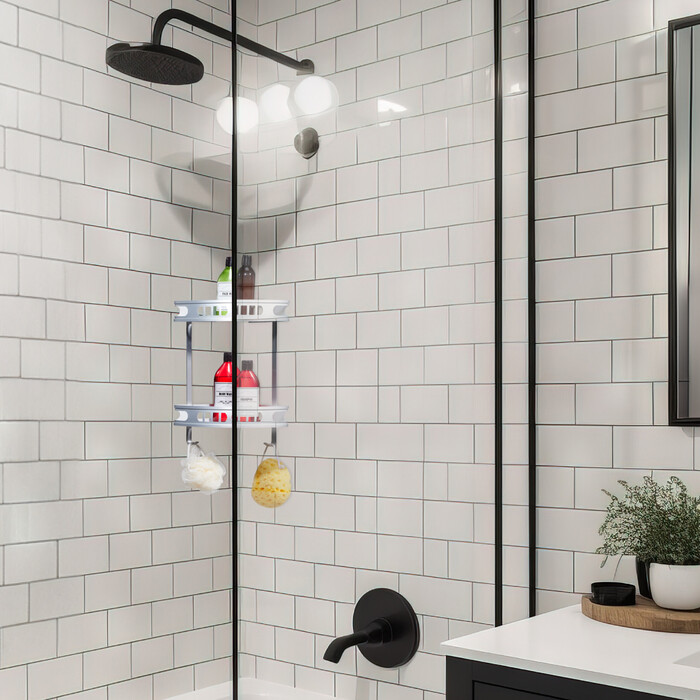 Relaxdays Badeckregal für Dusche