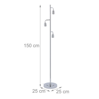 Relaxdays Stehlampe in Silber