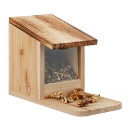 Relaxdays Eichhörnchen Futterhaus aus Holz