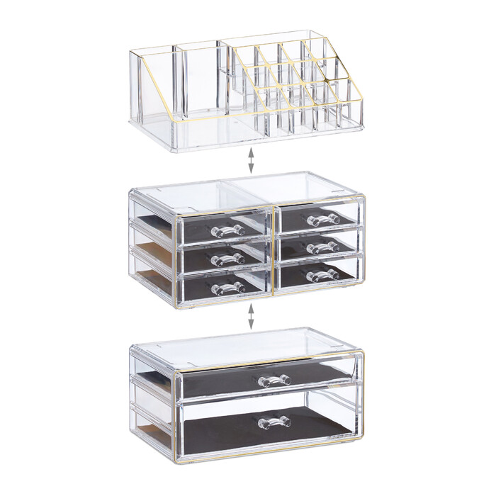 Relaxdays Make Up Organizer mit 8 Schubladen