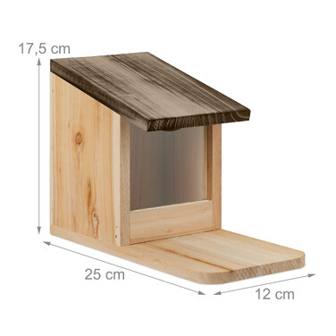 Relaxdays Eichhörnchen Futterhaus aus Holz