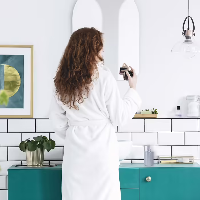 Relaxdays 5-tlg. Badezimmer Set, Edelstahl poliert, moderne Badaccessoires, Silber