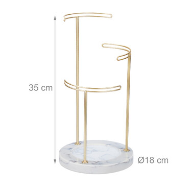 Relaxdays Schmuckständer Marmor gold